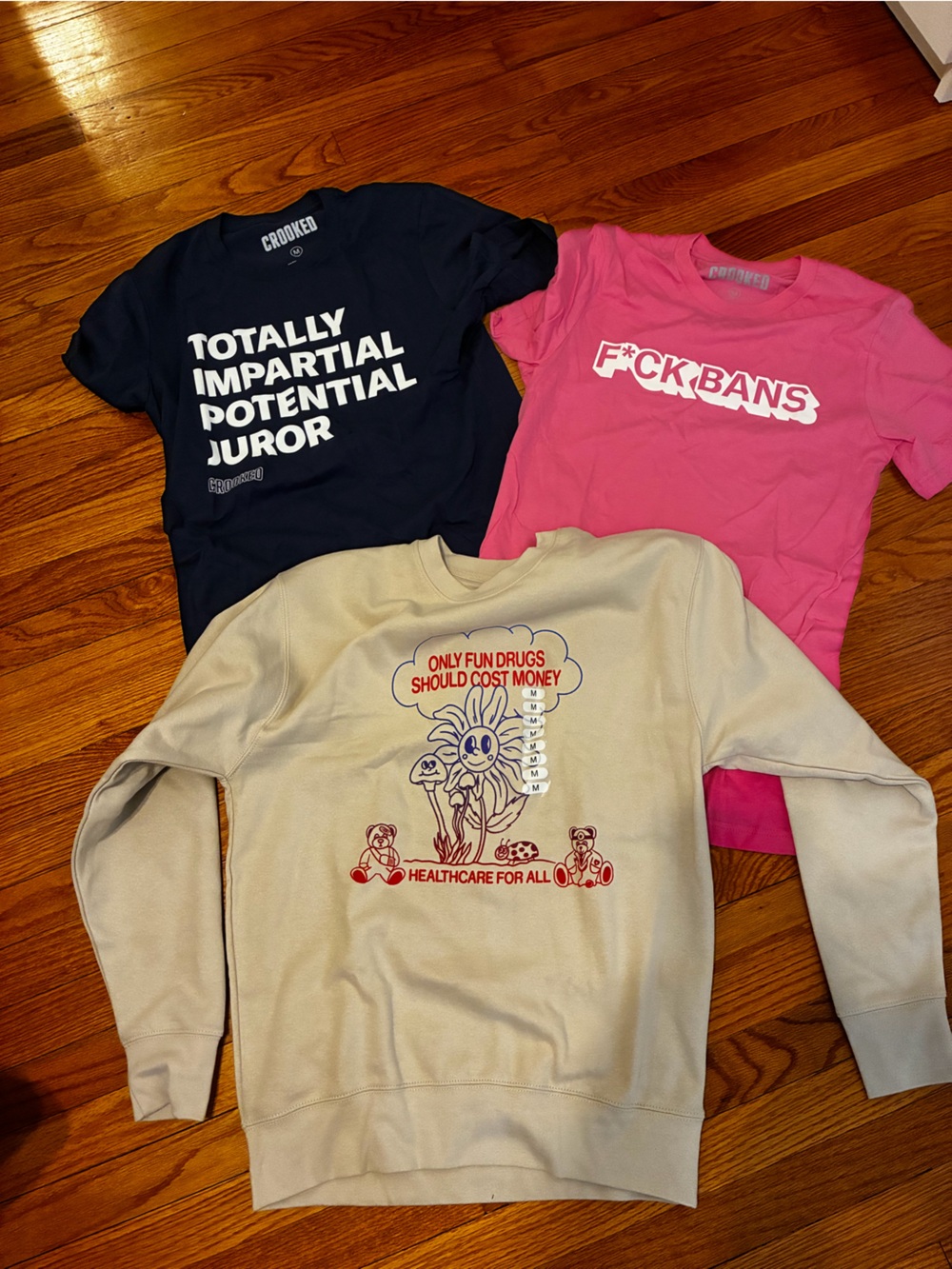 NWT Crooked Media Bundle Sweatshirt T-Shirts Size Medium